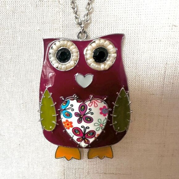 Multi colored owl pendant necklace Jewelry - Multi colored owl pendant necklace